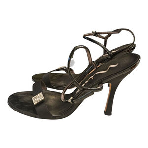 Nina Heels Size 9.5M Black Sandals